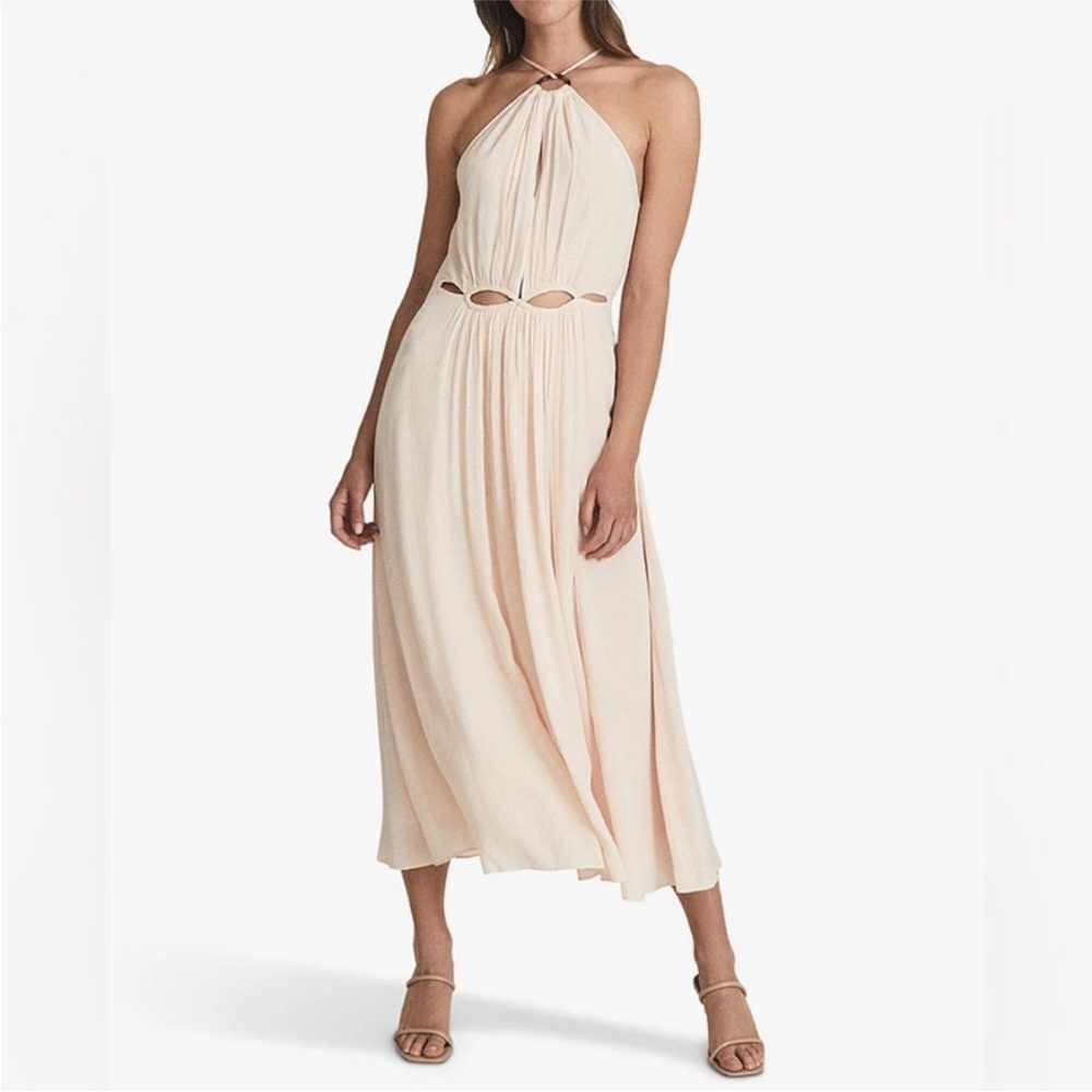 NWT REISS | Marta Midi Dress Pink in Size Large (10)